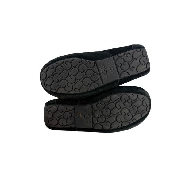 Ugg Black Suede Mens Ascot Slipper Size 12 Sheepskin Causal - Picture 7 of 9